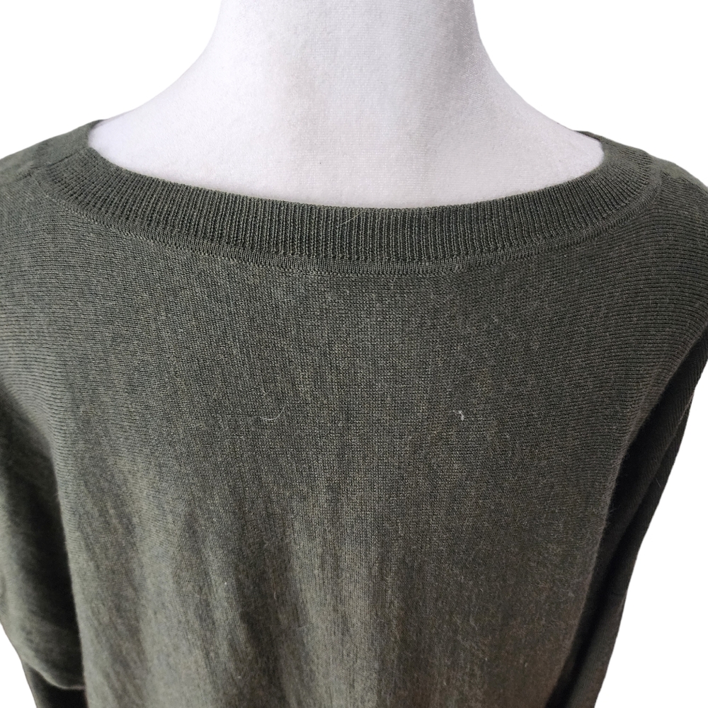 Pendleton Dark Olive Lightweight High Low Merino … - image 7